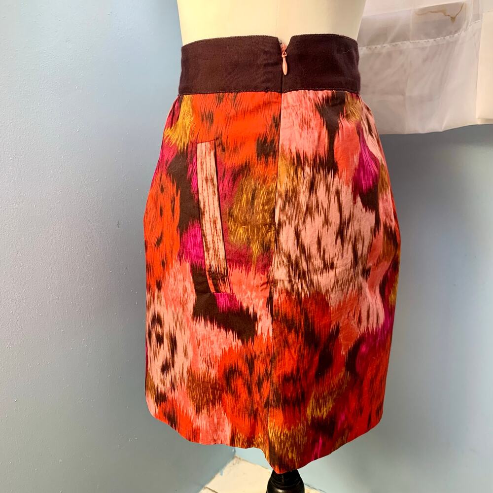 J. Crew Factory Watercolor Print A-Line Mini Skirt Size 10 - Picture 2 of 8